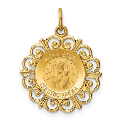 14K Gelbgold Matka-Boska-Medaille-Charm