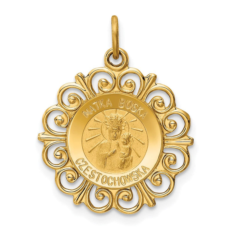 14K Gelbgold Matka-Boska-Medaille-Charm