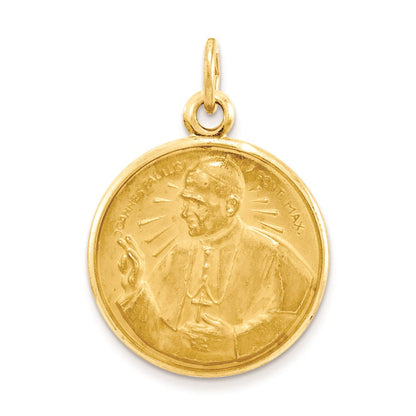 14K Gelbgold Papst-Johannes-Paul-II.-Medaille-Charm