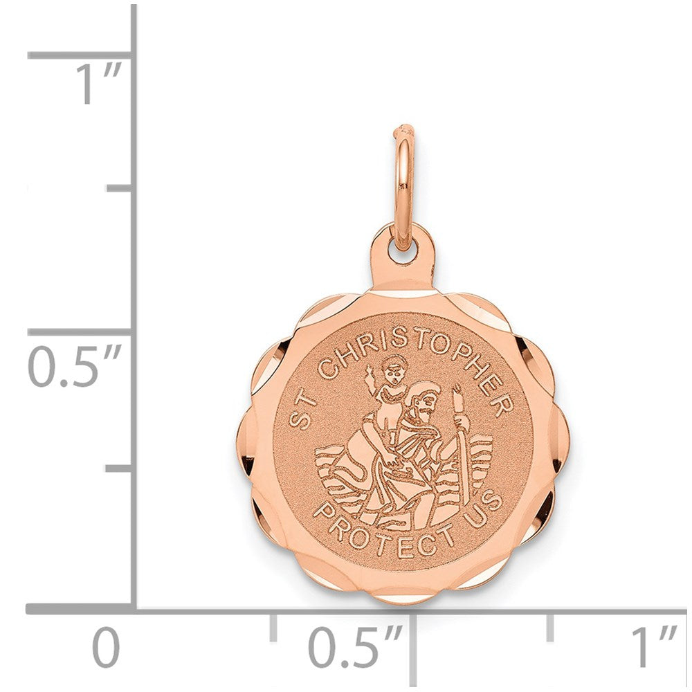14K Roségold Christophorus-Medaille-Charm