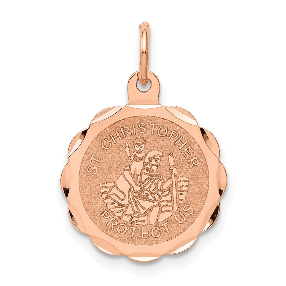 14K Roségold Christophorus-Medaille-Charm
