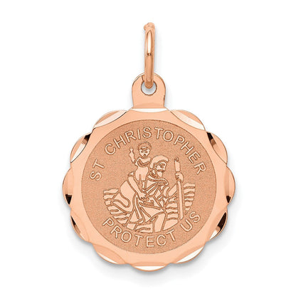 14K Roségold Christophorus-Medaille-Charm