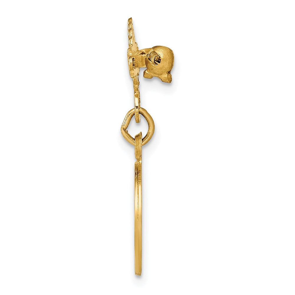 14K Gelbgold Our Damen Of Sorrows Medaille Brosche