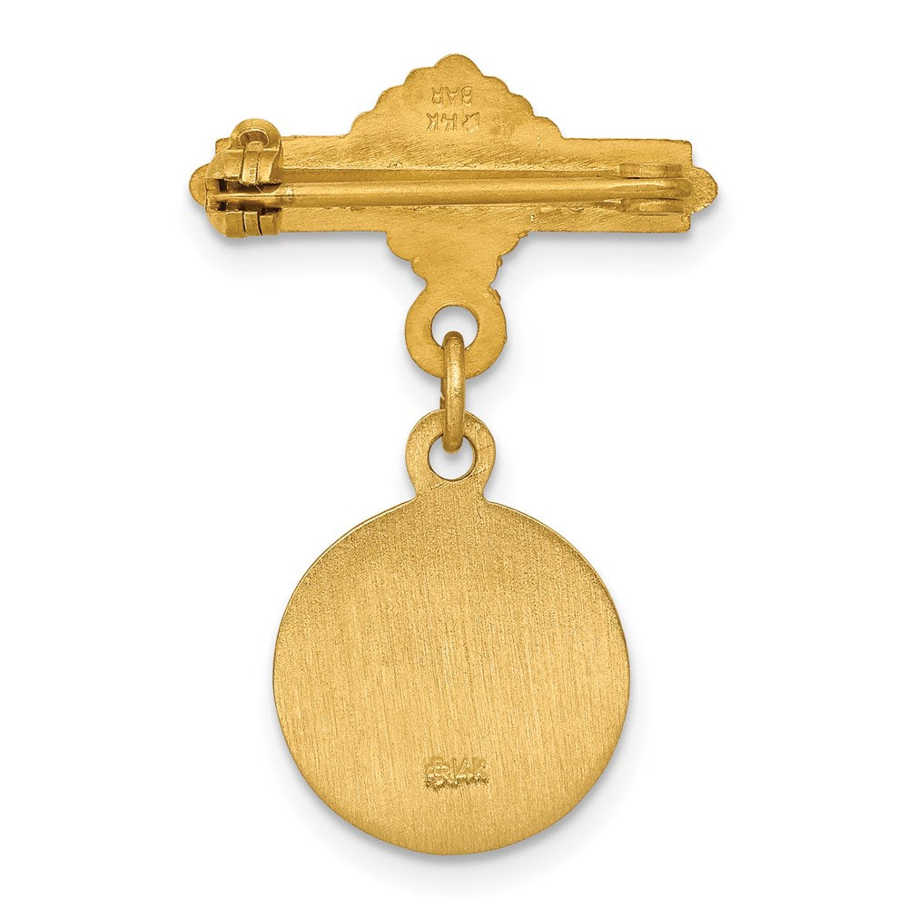 14K Gelbgold Our Damen Of Sorrows Medaille Brosche