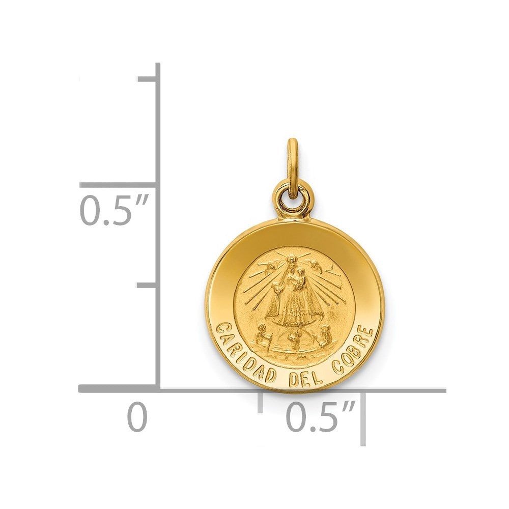 14K Gelbgold Caridad Del Cobre Medaille Charm