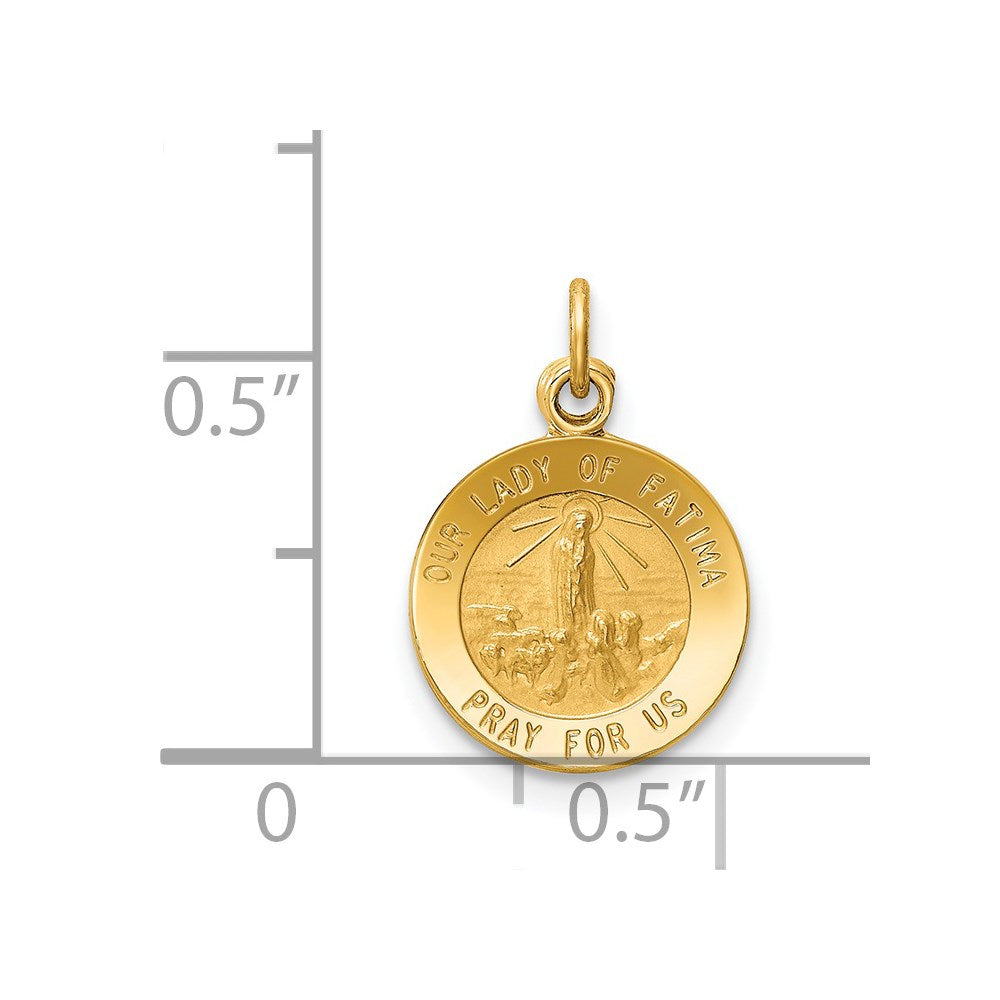 14K Gelbgold Unsere Liebe Frau von Fátima Medaille Charm