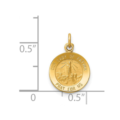14K Gelbgold Unsere Liebe Frau von Fátima Medaille Charm