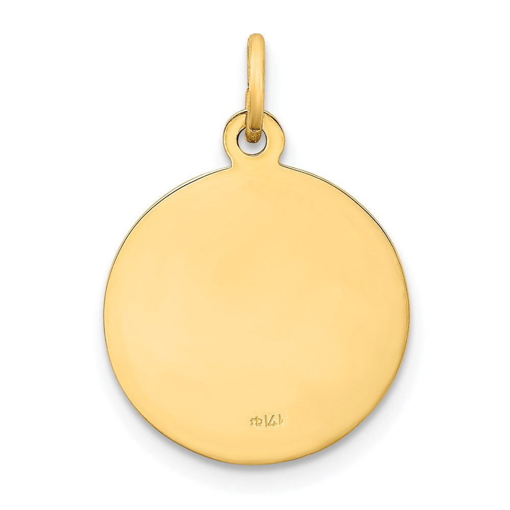 14K Gelbgold Unsere Liebe Frau von Fátima Medaille Charm