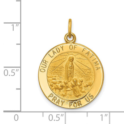14K Gelbgold Anhänger mit Medaille Unsere Liebe Frau von Fatima
