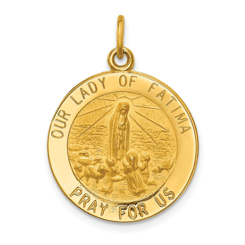 14K Gelbgold Anhänger mit Medaille Unsere Liebe Frau von Fatima