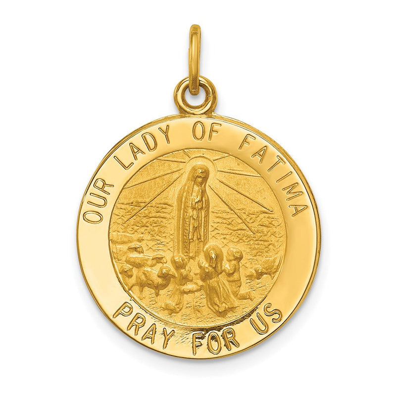 14K Gelbgold Anhänger mit Medaille Unsere Liebe Frau von Fatima