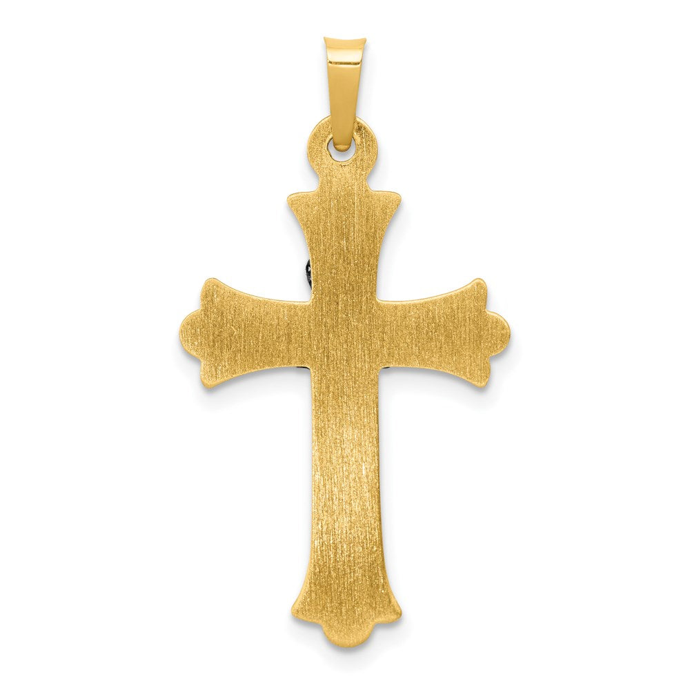14K Bicolor-Gold Claddagh-Kreuz-Anhänger