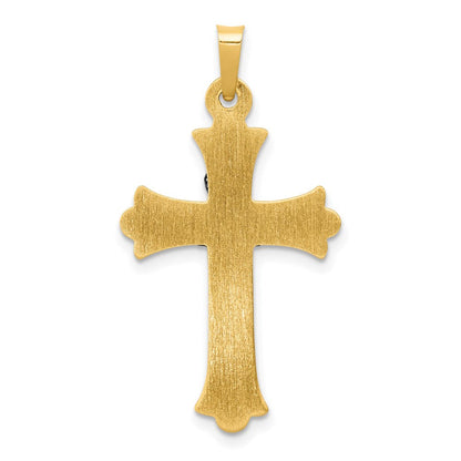 14K Bicolor-Gold Claddagh-Kreuz-Anhänger