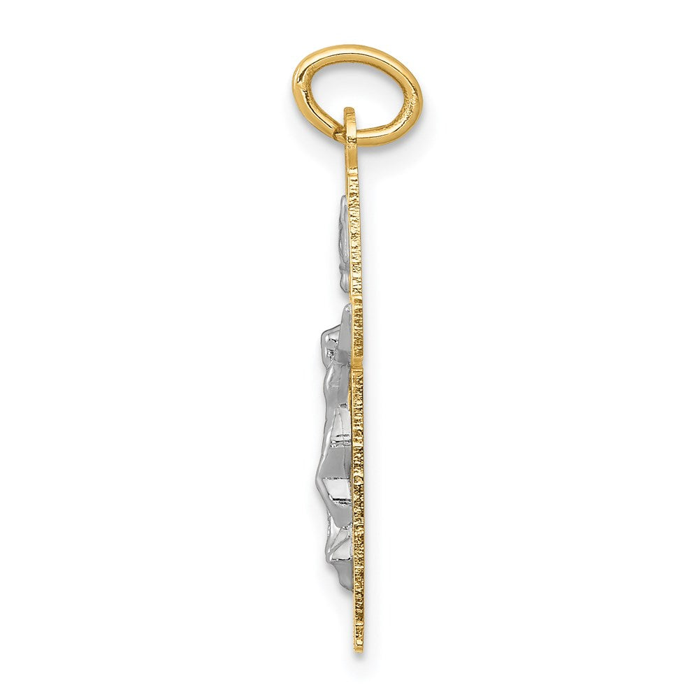 14K Bicolor Inri Kruzifix Anhänger