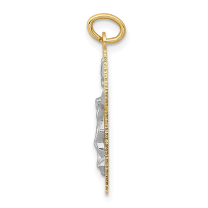 14K Bicolor Inri Kruzifix Anhänger