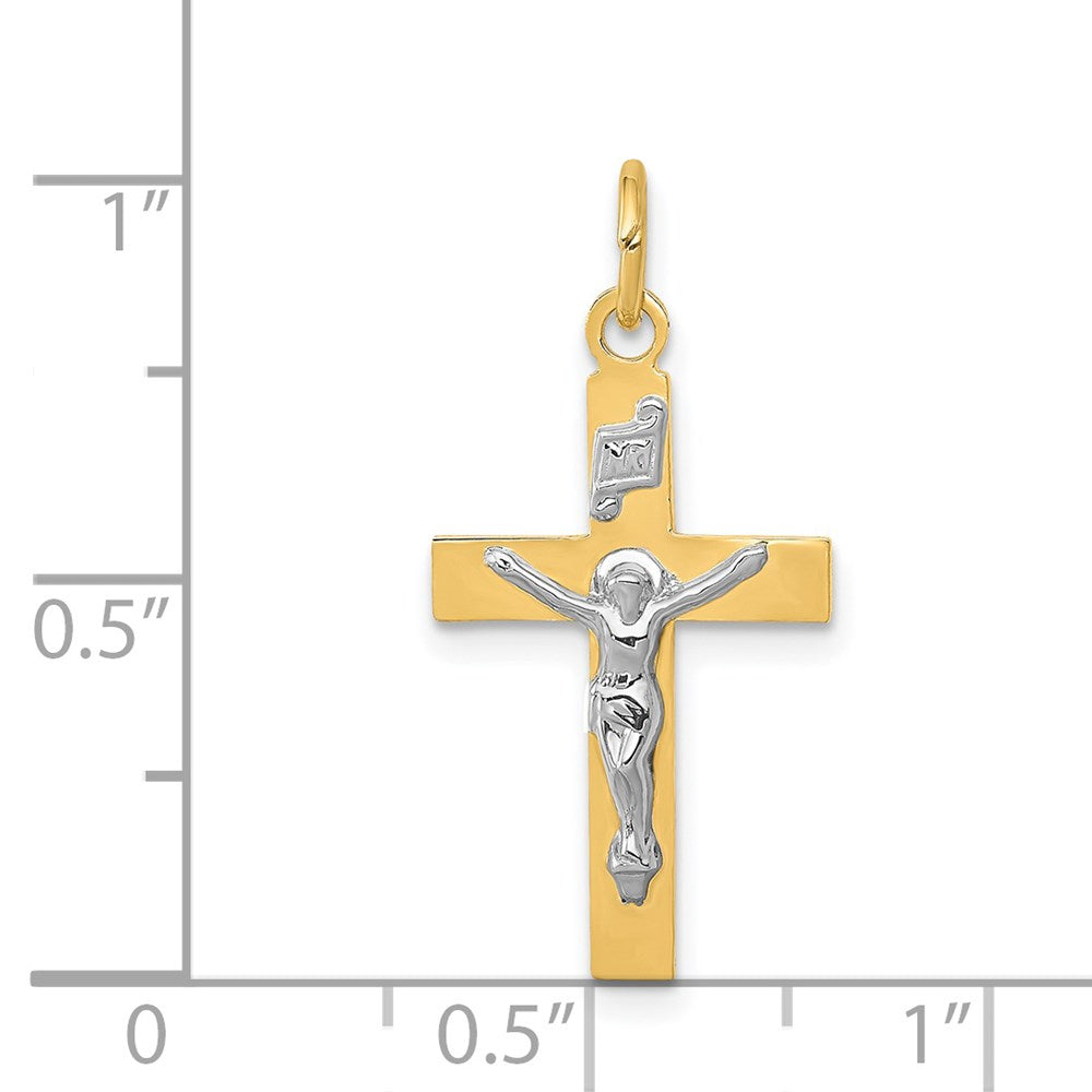 14K Bicolor Inri Kruzifix Anhänger