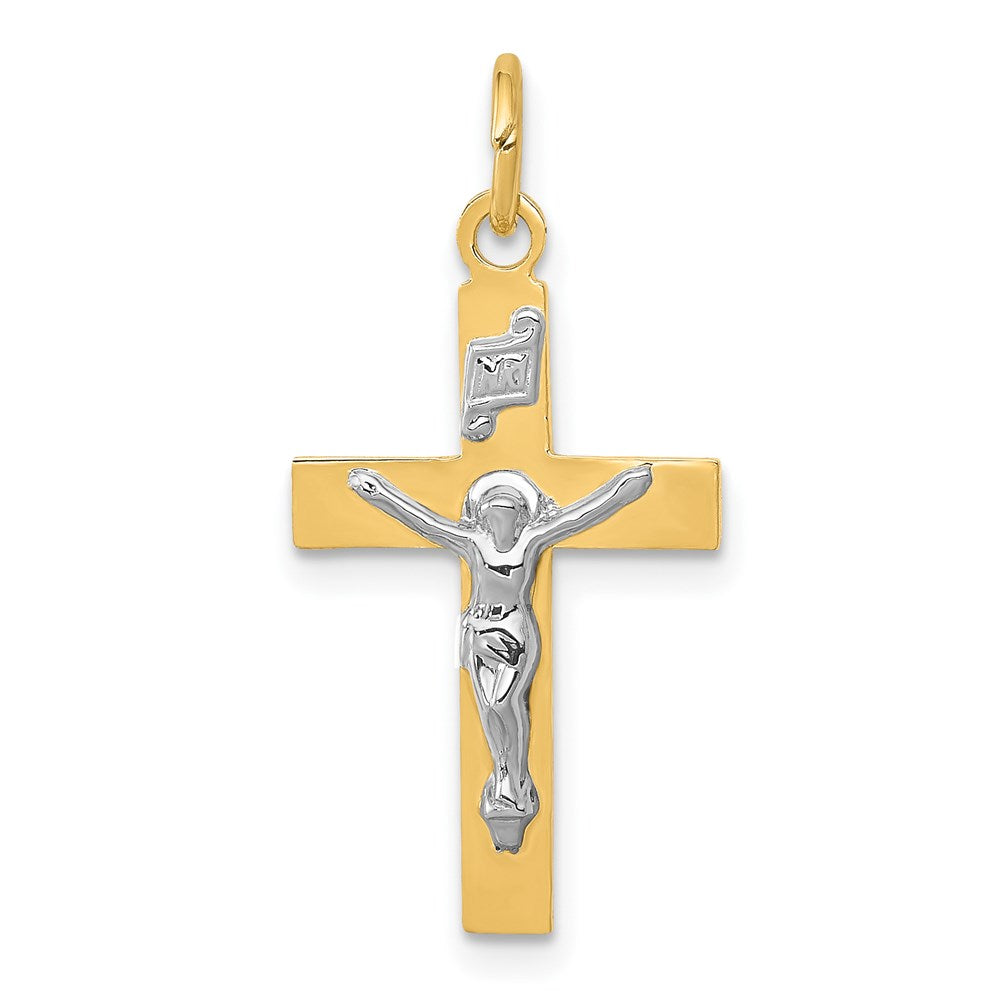 14K Bicolor Inri Kruzifix Anhänger