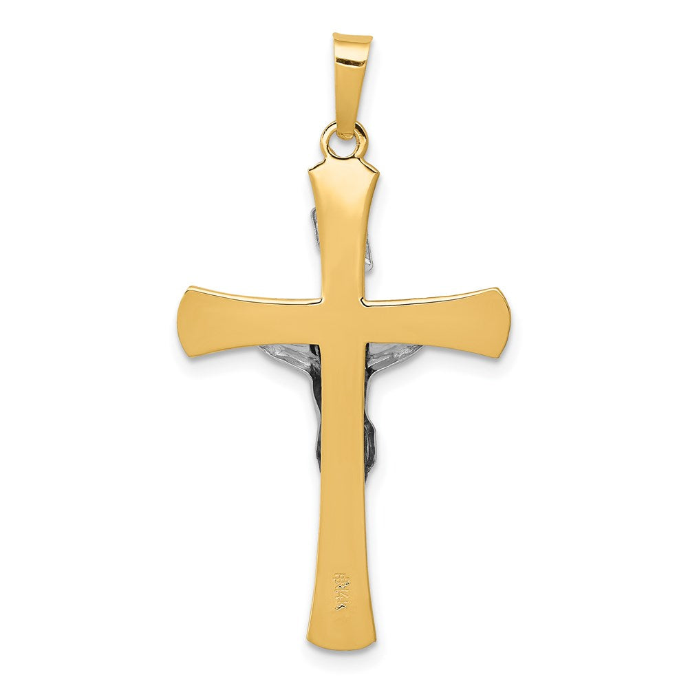 14K Bicolor-Gold INRI-Kruzifix-Anhänger