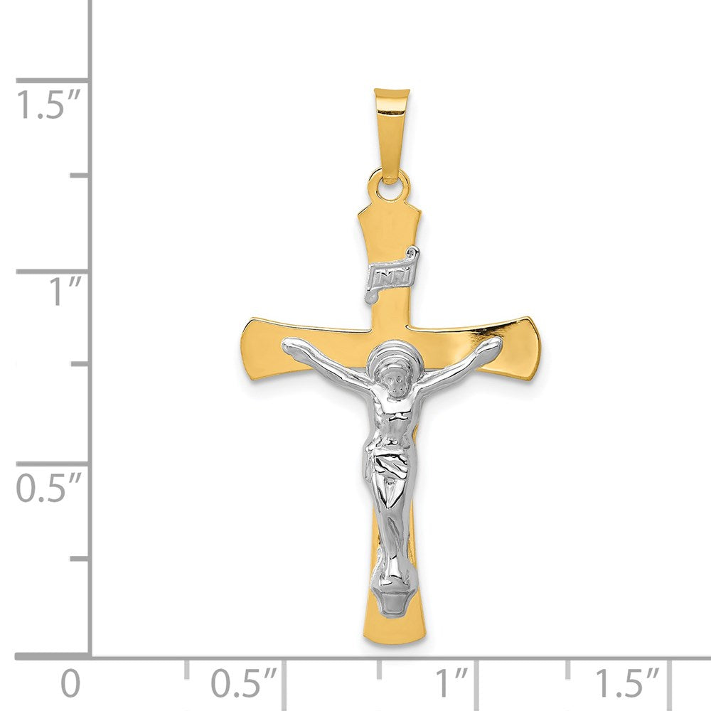 14K Bicolor-Gold INRI-Kruzifix-Anhänger