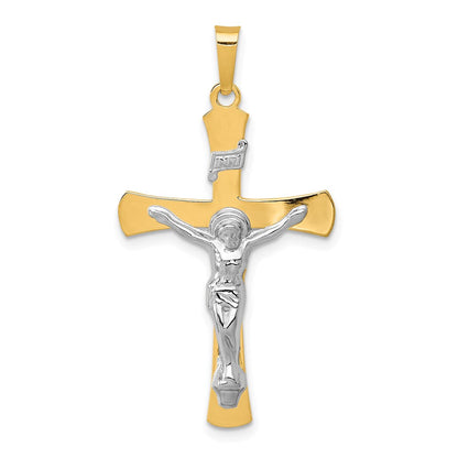 14K Bicolor-Gold INRI-Kruzifix-Anhänger