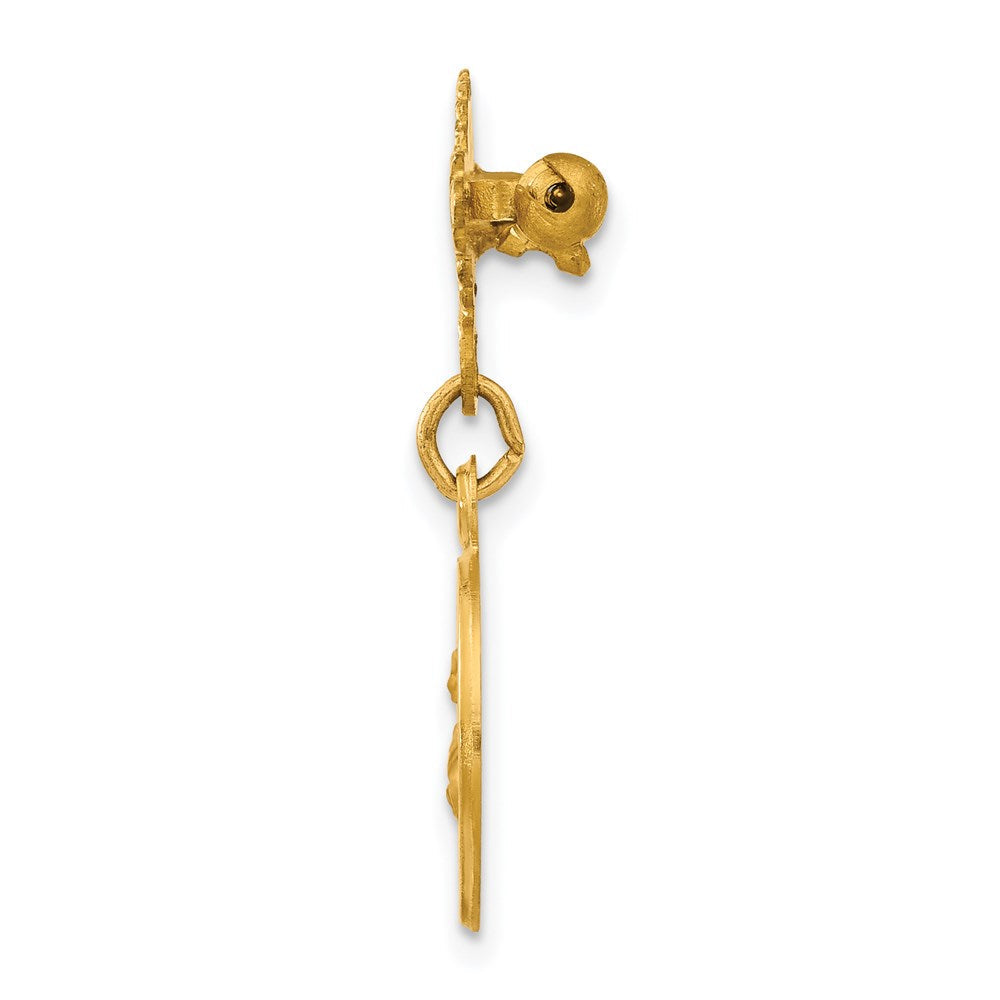 14K Gelbgold Saint Lucy Medaille Brosche