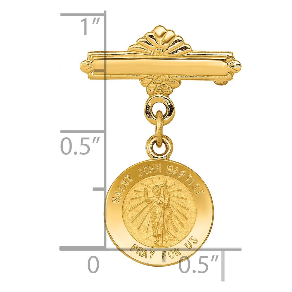 14K Gelbgold 14K Saint John The Baptist Medaille Brosche