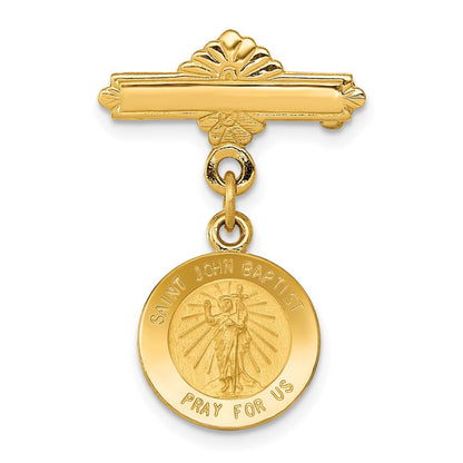 14K Gelbgold 14K Saint John The Baptist Medaille Brosche