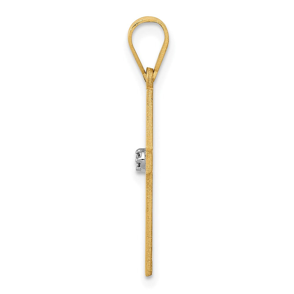 14K Gold Diamant-Kreuz-Anhänger 0,01 ct., poliert
