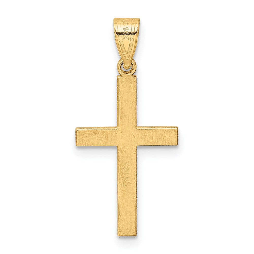 14K Gold Diamant-Kreuz-Anhänger 0,01 ct., poliert