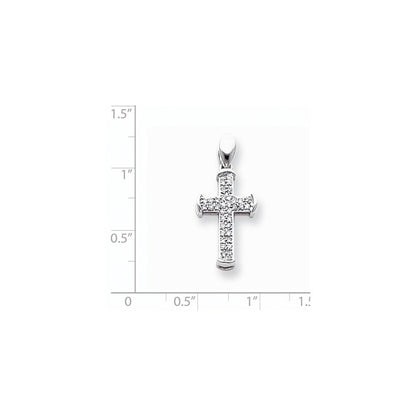 14K Weißgold Diamant-Kreuzanhänger