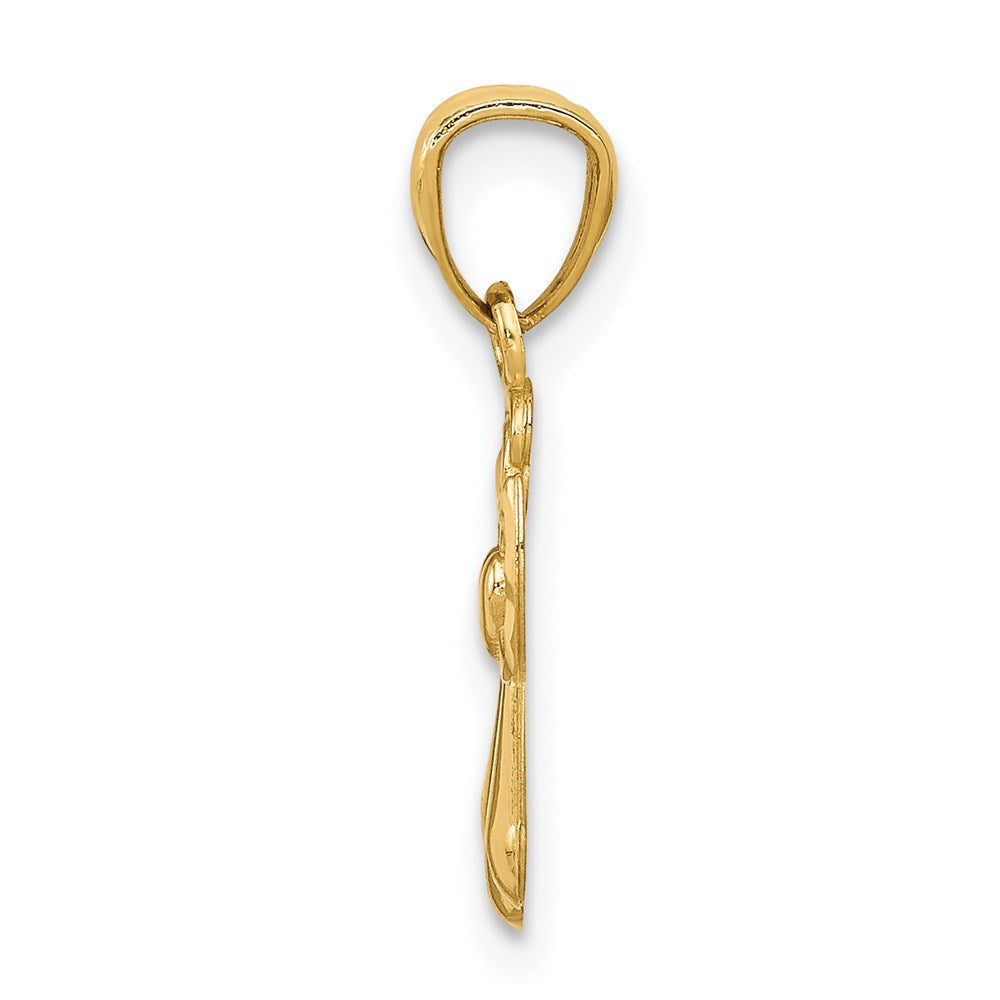 14K Gelbgold 14K Poliert Engel Anhänger