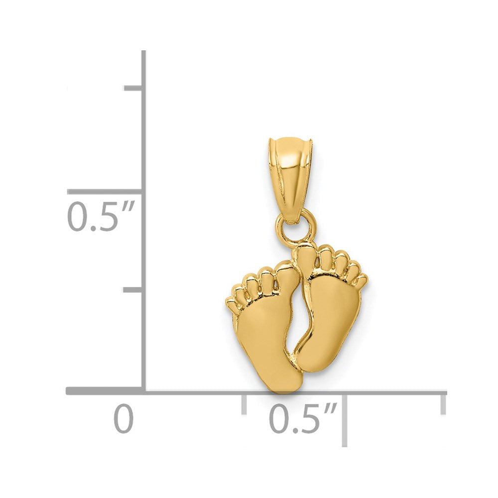 14K Gelbgold 14K Klein Feet Anhänger