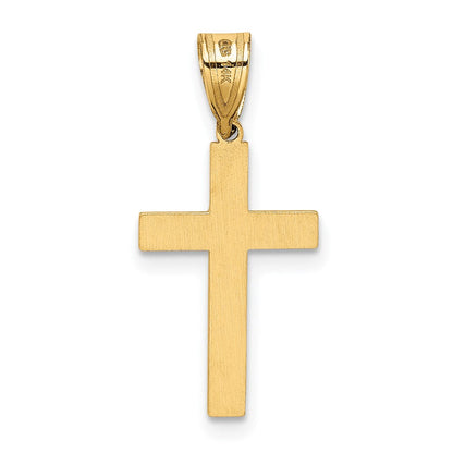 14K Gelbgold Lasergraviert Kreuz