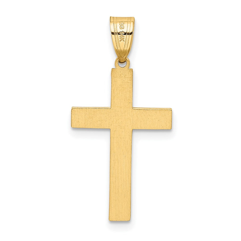 14K Gelbgold 14K Lasergraviert Kreuz
