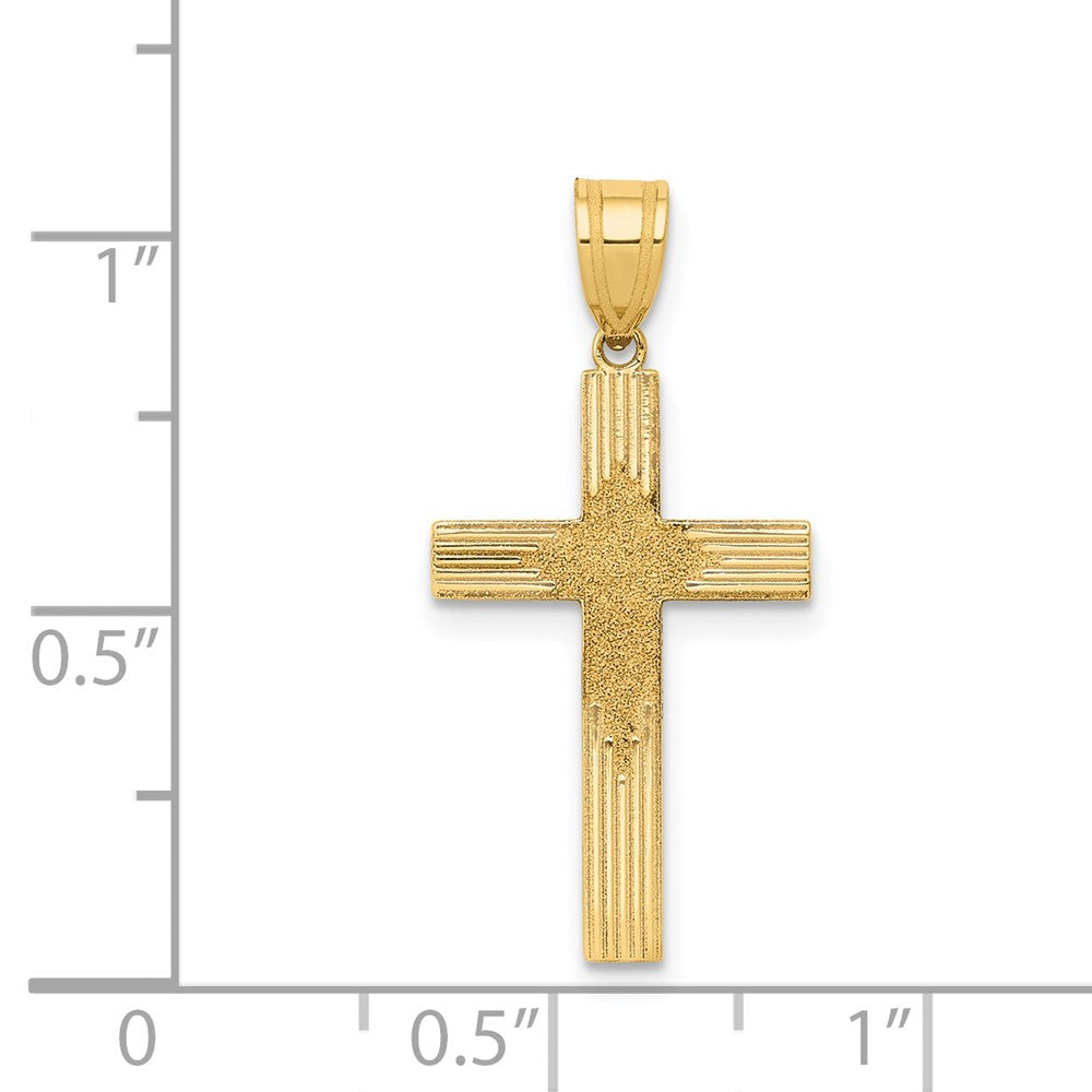 14K Gelbgold 14K Lasergraviert Kreuz