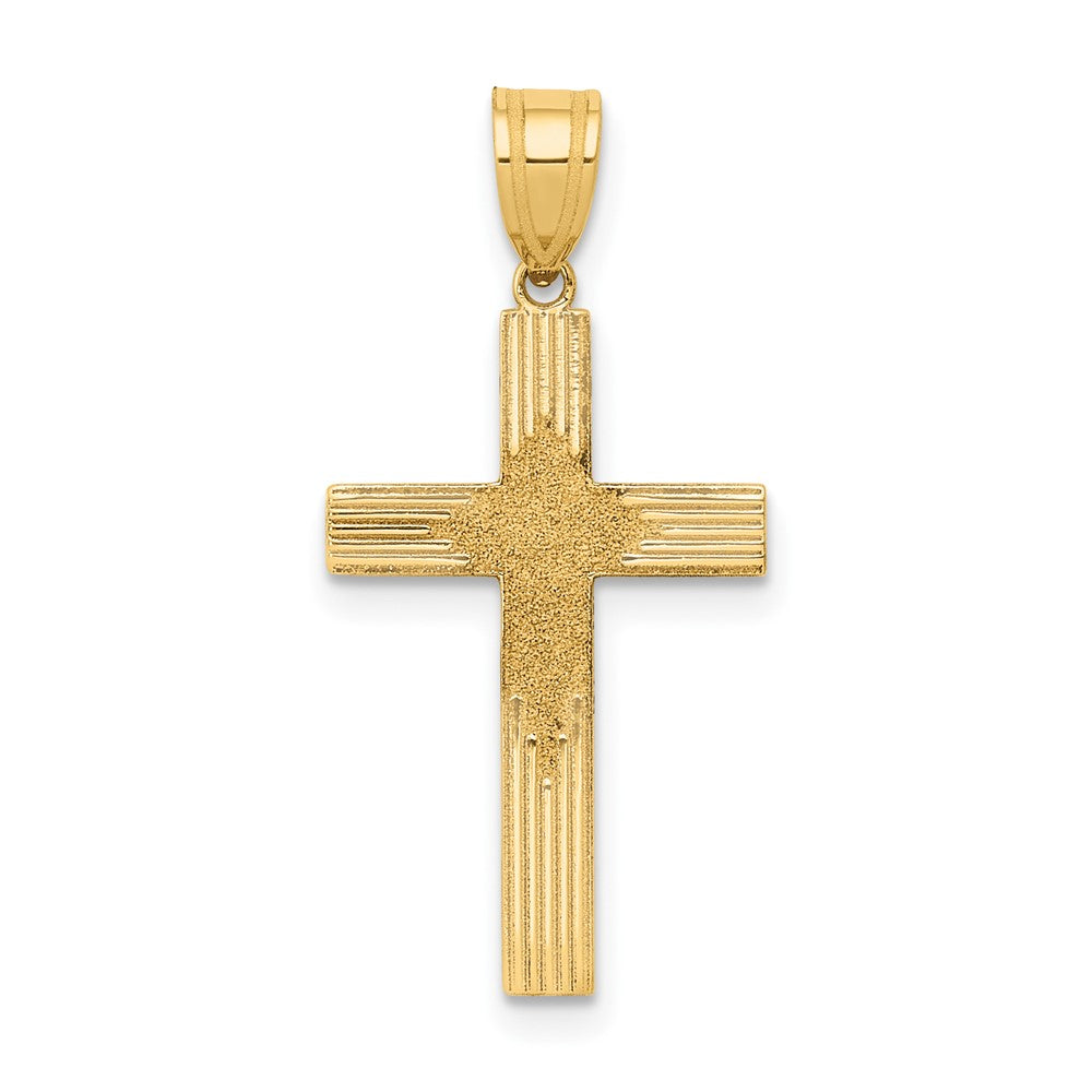 14K Gelbgold 14K Lasergraviert Kreuz