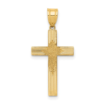 14K Gelbgold 14K Lasergraviert Kreuz