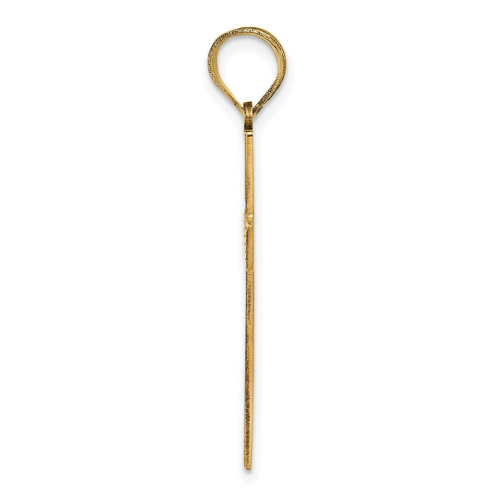 14K Gelbgold 14K Lasergraviert Kreuz