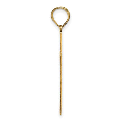 14K Gelbgold 14K Lasergraviert Kreuz