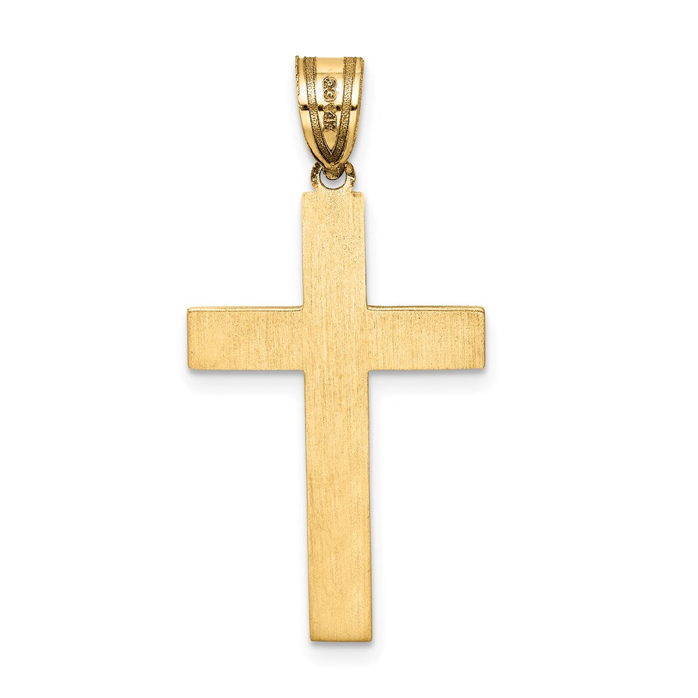 14K Gelbgold 14K Lasergraviert Kreuz