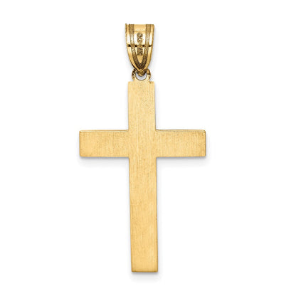 14K Gelbgold 14K Lasergraviert Kreuz