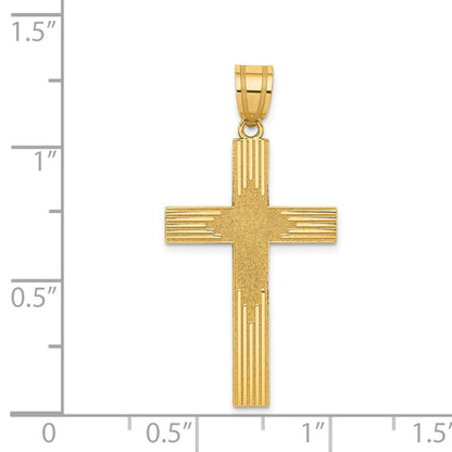 14K Gelbgold 14K Lasergraviert Kreuz
