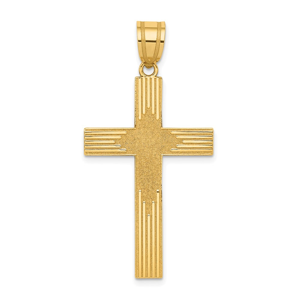 14K Gelbgold 14K Lasergraviert Kreuz
