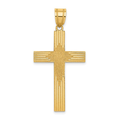 14K Gelbgold 14K Lasergraviert Kreuz