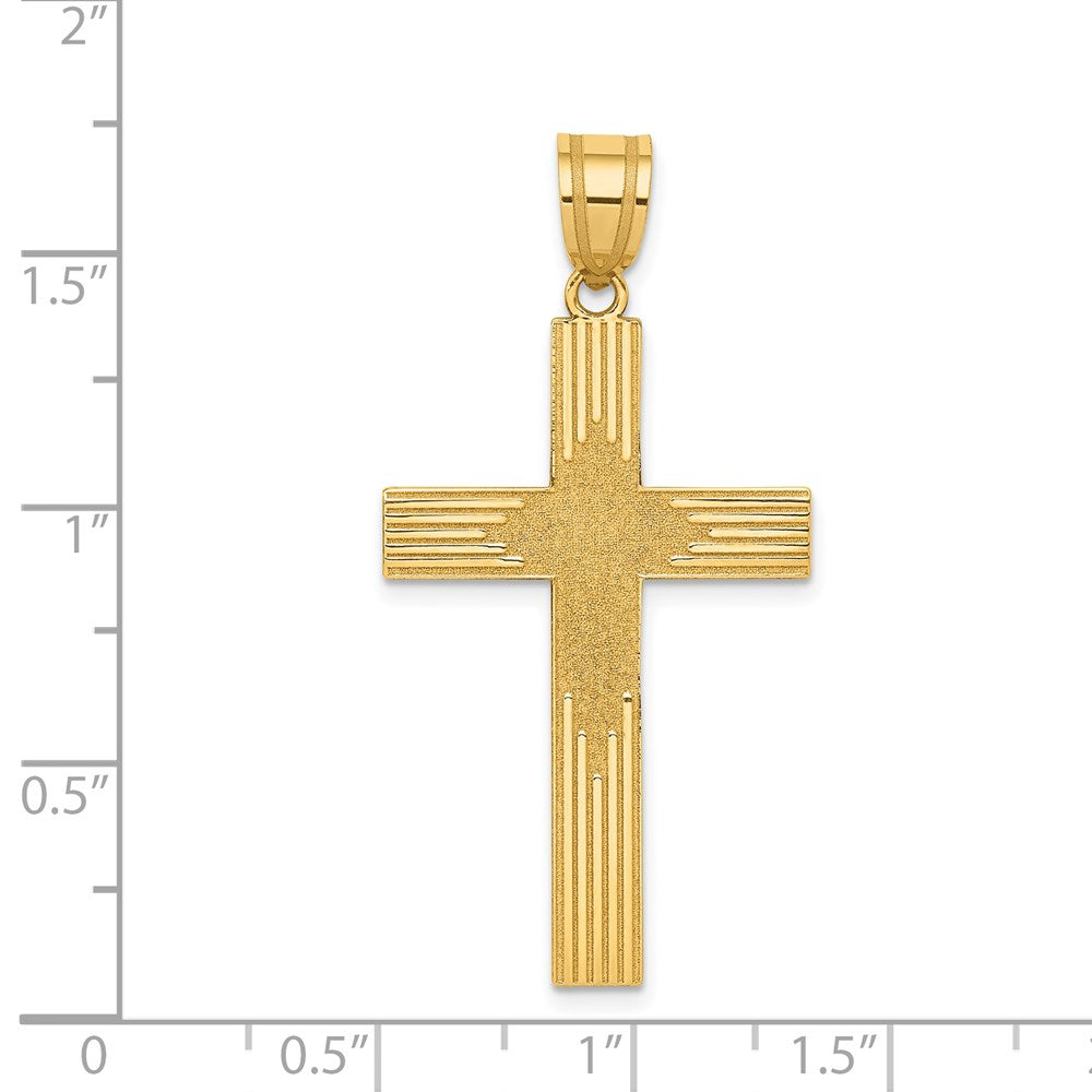 14K Gelbgold 14K Lasergraviert Kreuz