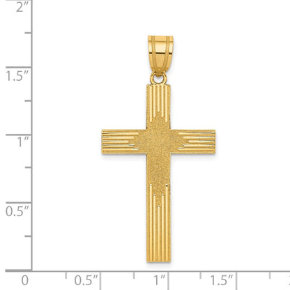 14K Gelbgold 14K Lasergraviert Kreuz