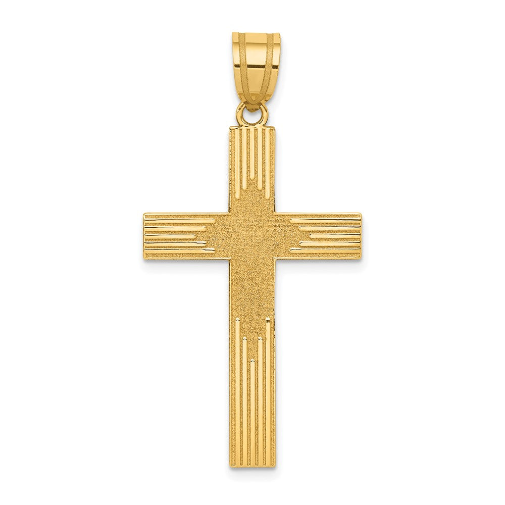 14K Gelbgold 14K Lasergraviert Kreuz