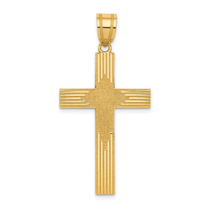 14K Gelbgold 14K Lasergraviert Kreuz