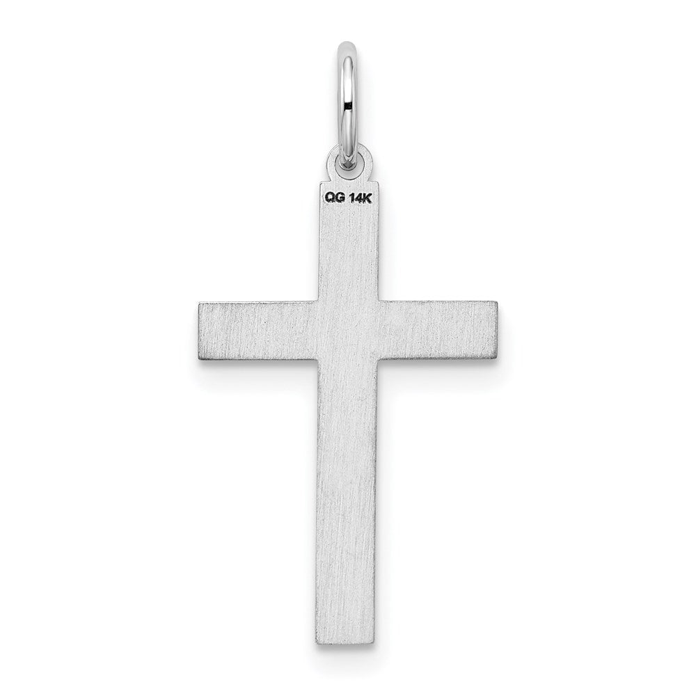 14K Weißgold 14K Weißgold Lasergraviert Kreuz Anhänger