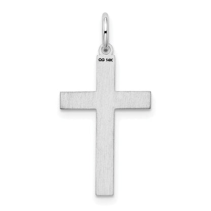 14K Weißgold 14K Weißgold Lasergraviert Kreuz Anhänger